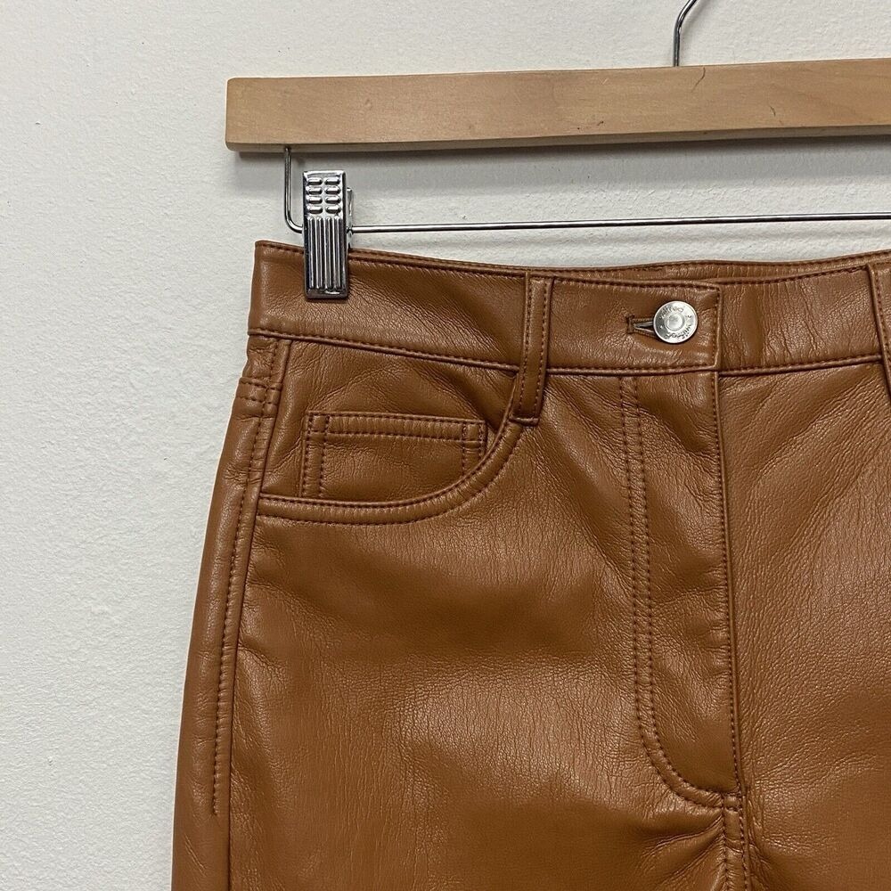 Aritzia Wilfred Women 2 Melina High Waisted Vegan Leather Pant Academia Spring - Picture 15 of 15